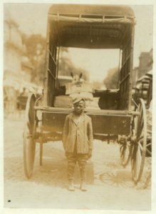 Elwood Palmer Cooper, 838 French St. (colored). Helper on miller's wagon. 7 years of age. Helper for one year. Carries bags of flour, weighing 25 pounds, from wagon to stores. Receives 25 LOC nclc.03572