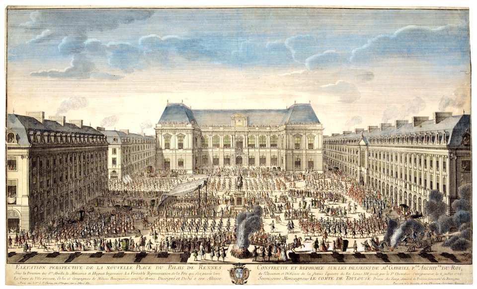 Elévation perspective de la nouvelle place du Palais de Rennes Musée de Bretagne 949.1718
