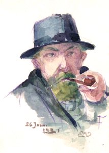 Em. Deshayes. Vieil homme pipe