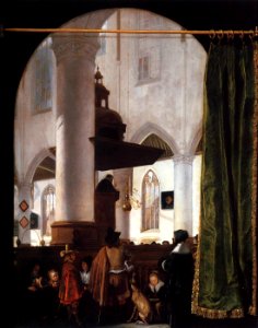 Emanuel de Witte - A Sermon in the Oude Kerk, Delft - WGA25812