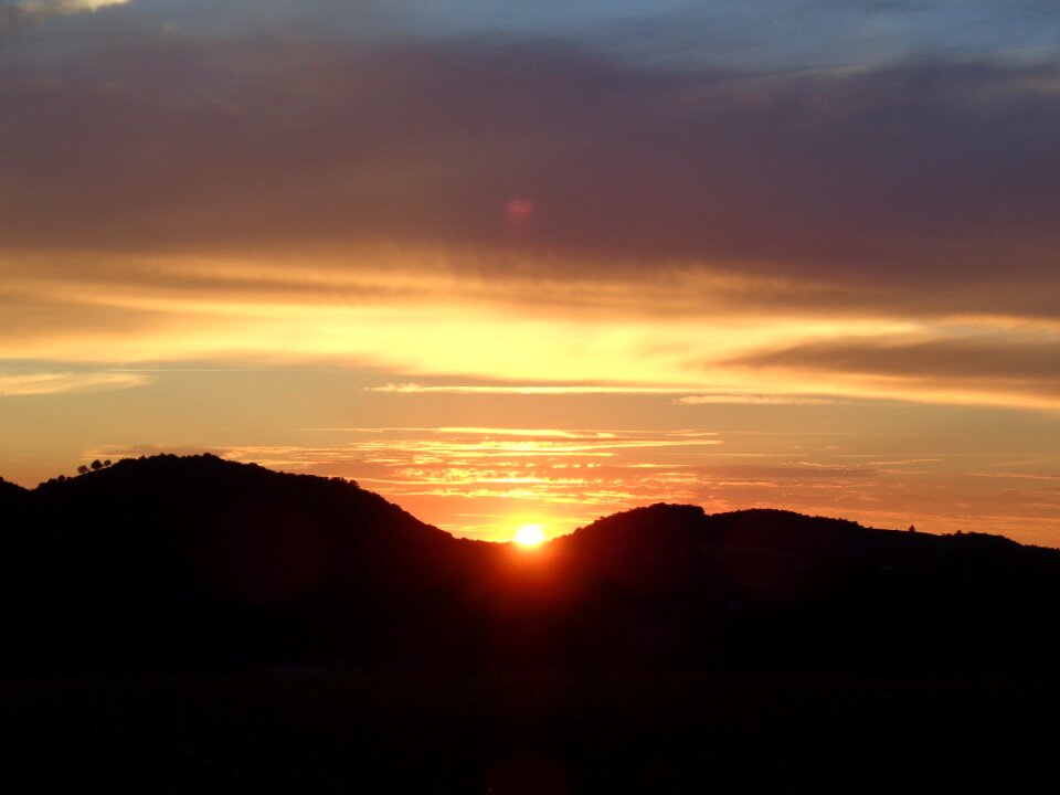 Evening clouds sun photo