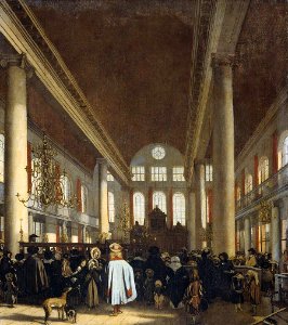 Emanuel de Witte - Interior of the Portuguese Synagogue in Amsterdam - WGA25814