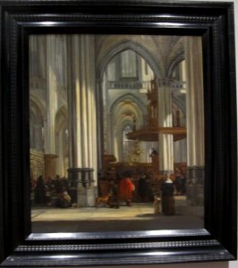 Emanuel de Witte - The Interior of the Nieuwe Kerk, Amsterdam, with a Sermon in Progress - 2014.411 - Fogg Museum