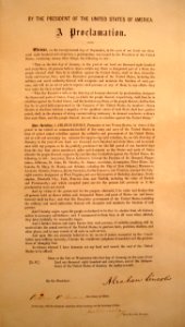 Emancipation proclamation typeset signed
