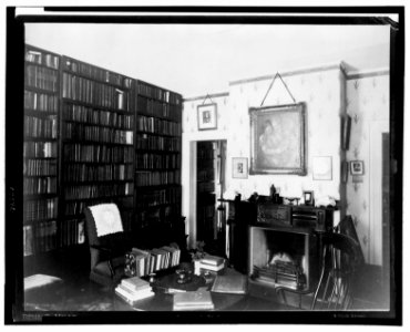 Emerson's study (showing shelves of books, fireplace and desk) LCCN96508062