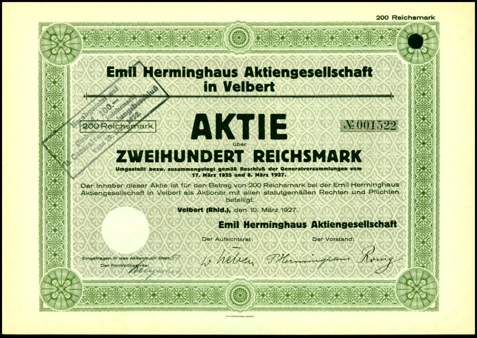 Emil Herminghaus AG 1927
