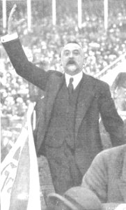 Emilio Menéndez Pallarés. Los oradores, perorando, de Campúa, Mundo Gráfico, 30 de mayo de 1917 (cropped)