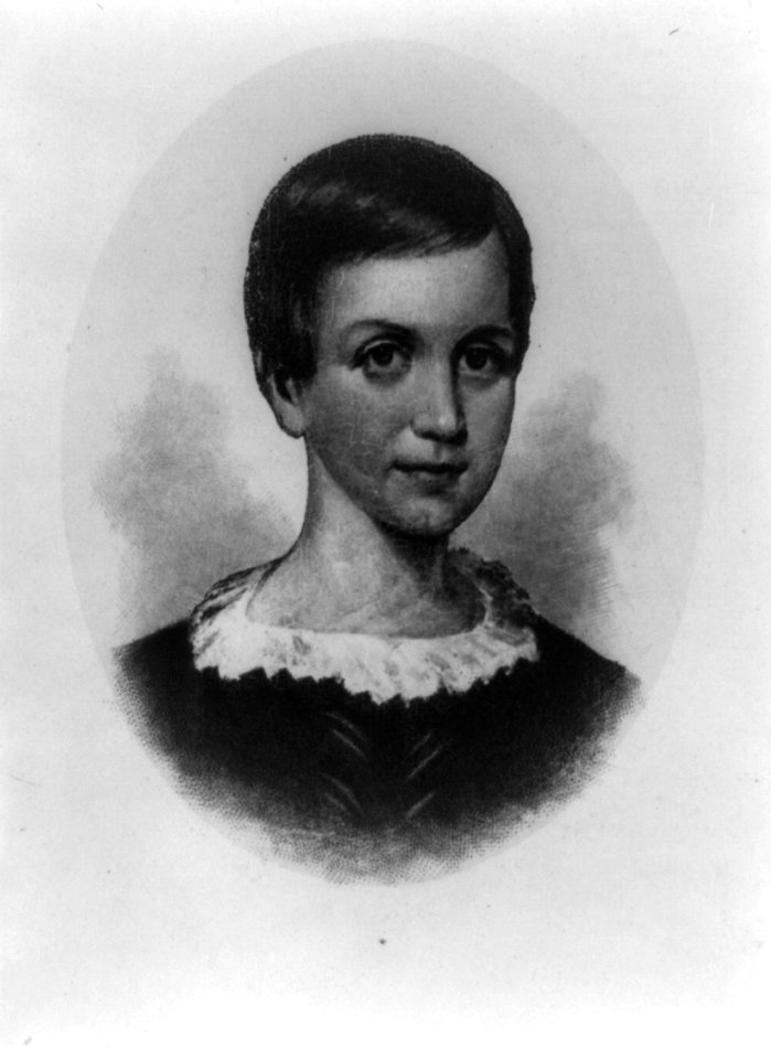 Emily Dickinson, head-and-shoulders portrait, facing right LCCN96518224