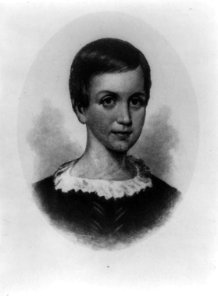 Emily Dickinson, head-and-shoulders portrait, facing right LCCN96518224 photo