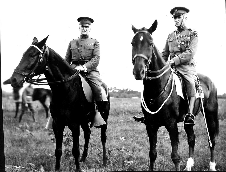 EML and Pershing on horseback