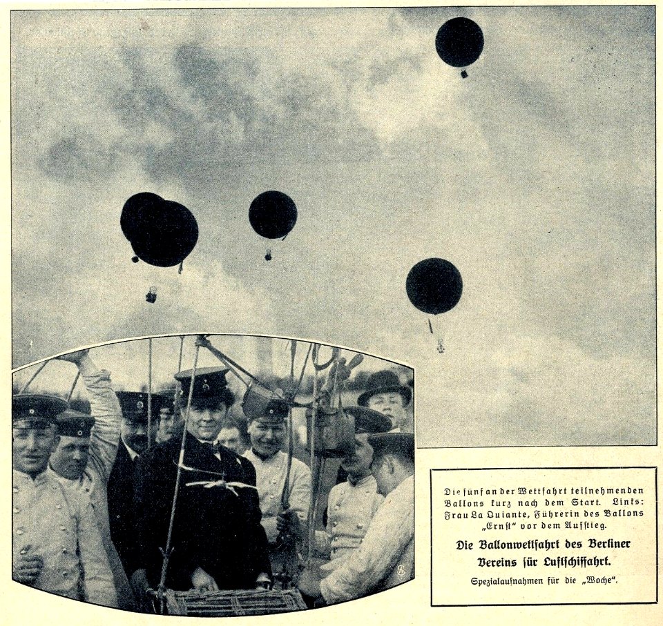 Emmy La Quiante, Führerin des Ballons 'Ernst', 1908