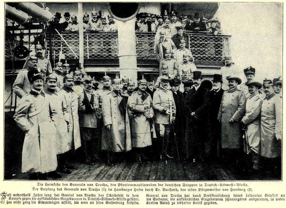 Empfang des Generals Lothar von Trotha im Hamburger Hafen, 1905