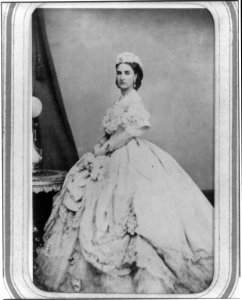 Empress Carlota of Mexico, full-length portrait, standing, in formal gown, facing left LCCN2005681361 photo
