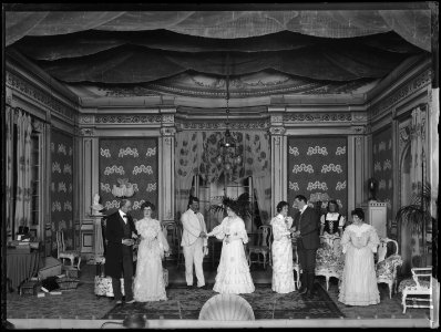 En belägrad änka, Djurgårdsteatern 1904. Föreställningsbild - SMV - DjT004