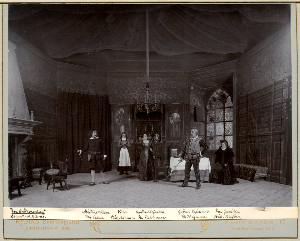 En bröllopsdag, Dramatiska teatern 1900. Föreställningsbild - SMV - H11 048