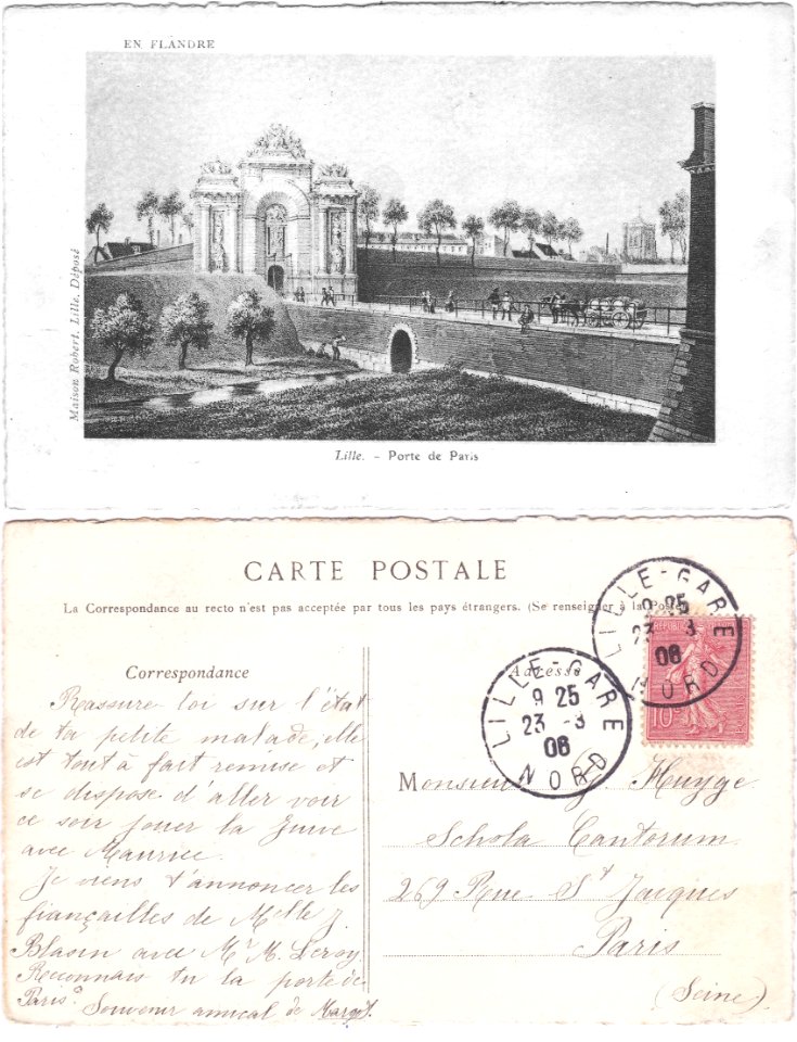 En Flandre - Lille – La Porte de Paris rº-vº,