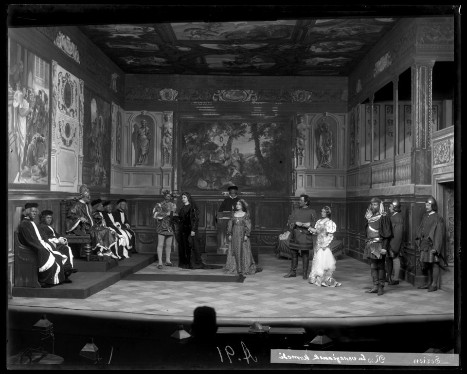 En veneziansk komedi, Dramatiska teatern 1904. Föreställningsbild - SMV - DrT080