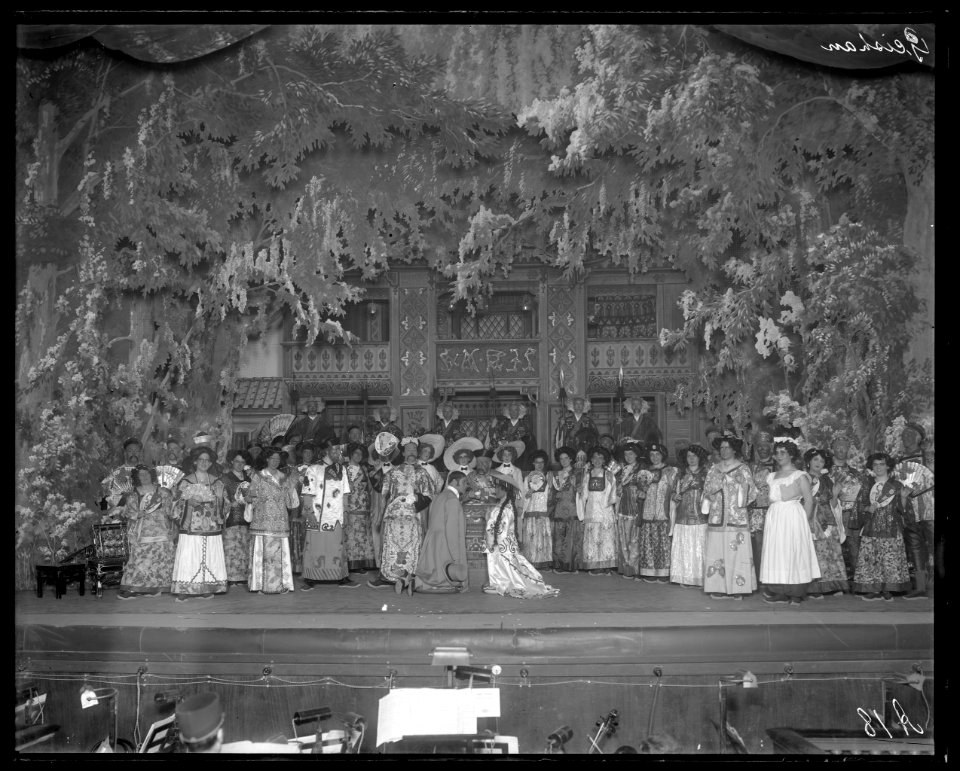 En smekmånad i Kina, Operett-teatern 1909. Föreställningsbild - SMV - OpT011
