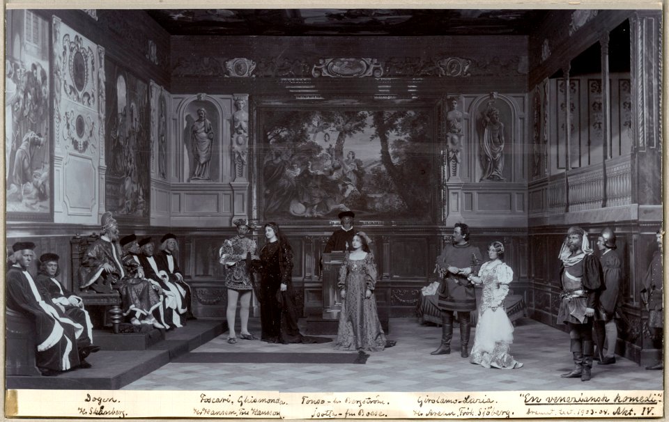 En veneziansk komedi, Dramatiska teatern 1904. Föreställningsbild - SMV - H15 006