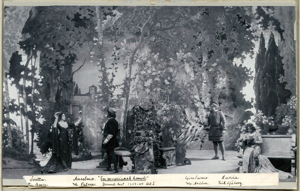 En veneziansk komedi, Dramatiska teatern 1904. Föreställningsbild - SMV - H15 003