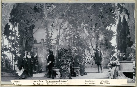 En veneziansk komedi, Dramatiska teatern 1904. Föreställningsbild - SMV - H15 003