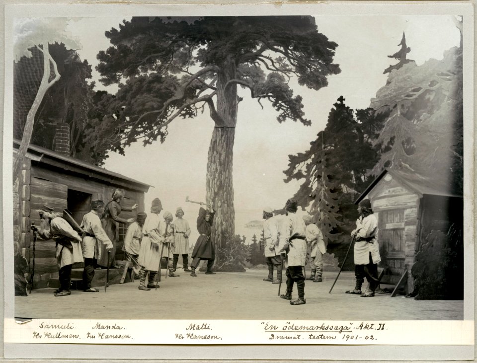 En ödemarkssaga, Dramatiska teatern 1901. Föreställningsbild - SMV - H14 004