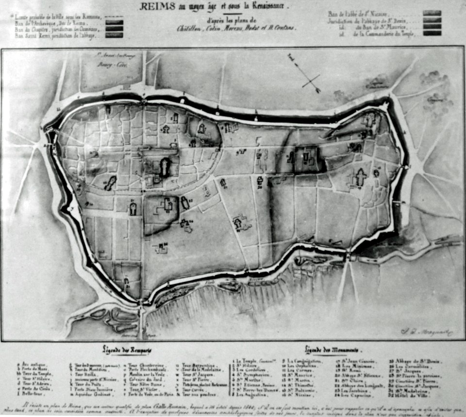 Enceinte fortifiée de Reims plan Maquart