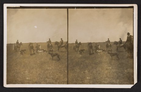 End of the chase - Secretary Loeb's rabbit hunt, on Burgess Brothers ranch, near Fort Worth, Texas LCCN2013651277