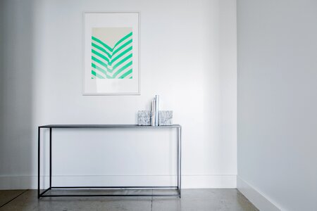 Table aesthetic gray wall