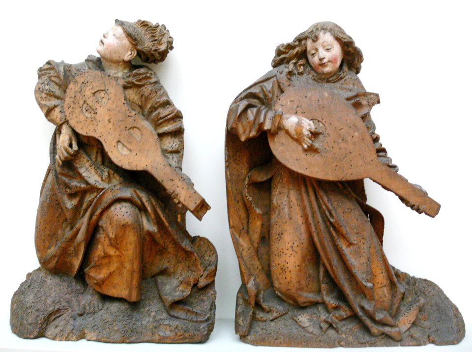 Engel mit Viola und Laute Oberrhein um 1490