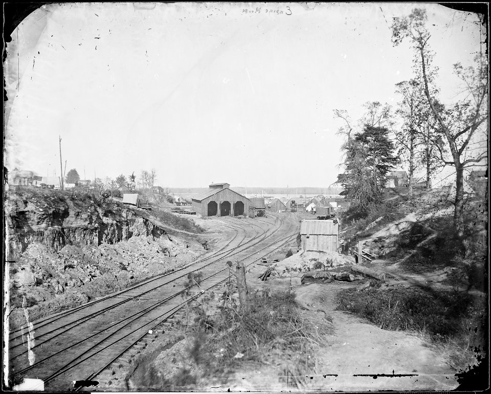 Engine House, U.S. Military Railroad, City Point, Va - NARA - 528885