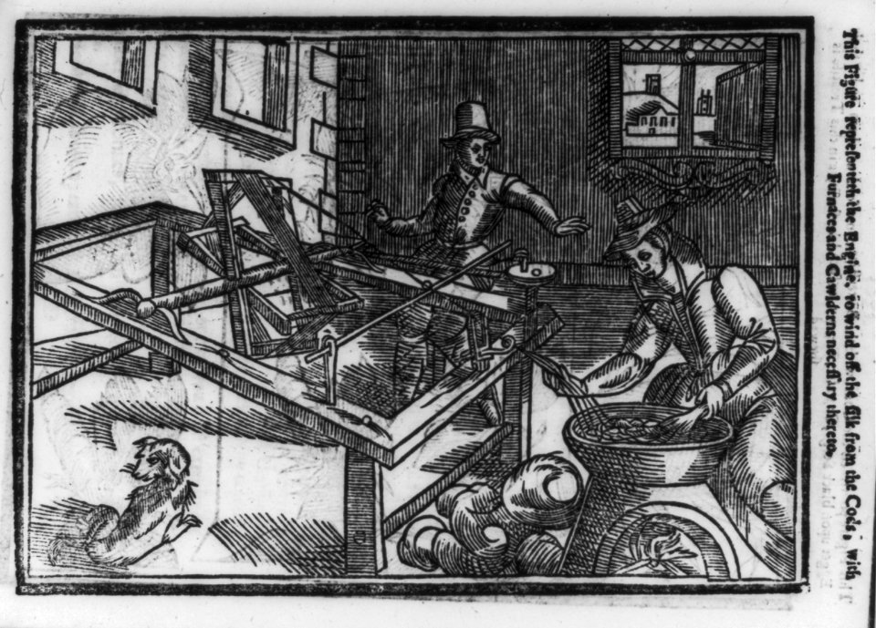Engine used to wind silk off the coils, soon after the discovery of silkworms LCCN2006687108