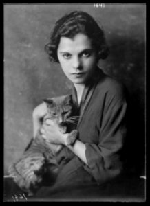 Gervais, Blanche, Miss, with Buzzer the cat, portrait photograph LOC agc.7a15318