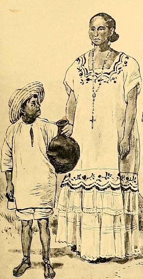 Geschichte des Kostüms (1905) Young Water vendor, local woman, Merida Yucatan, 1880