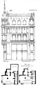 Geschäftshaus Kasernenstraße 9 und 11 in Düsseldorf, für die Firma Richard van den Bergh, Architekt P. P. Fuchs im Jahre 1890 erbaut