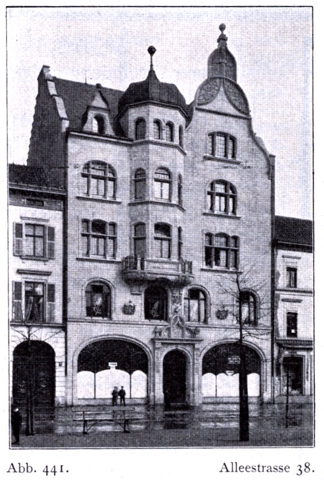 Geschäfts- und Wohnhaus Alleestraße 38 (heute- Heinrich-Heine-Allee) in Düsseldorf, erbaut vor 1904, Architekt Philipp Fischer, Bauherr P. J. Stübben