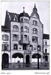 Geschäfts- und Wohnhaus Alleestraße 38 (heute- Heinrich-Heine-Allee) in Düsseldorf, erbaut vor 1904, Architekt Philipp Fischer, Bauherr P. J. Stübben