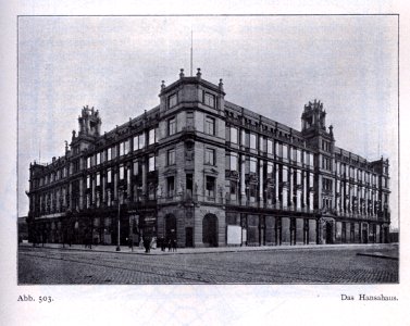 Geschäftshaus Hansahaus am Wilhelmsplatz in Düsseldorf, für die Rheinische Immobiliengesellschaft Hansa, von Architekt Heinrich Ernst 1900 bis 1902 erbaut