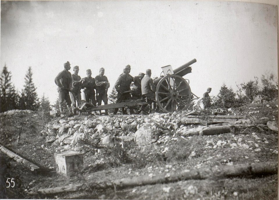 Geschützstellung im Ternovanerwalde. 6.9.17. (BildID 15601982)