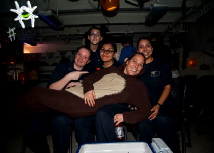 Engineering Department holds holiday party aboard USS Carl Vinson 141031-N-WD464-113