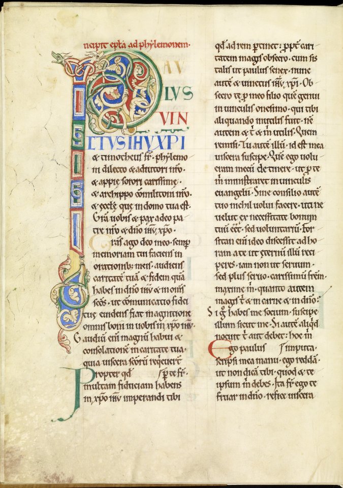 English - Leaf from Rochester Bible - Walters W18220V - Open Reverse