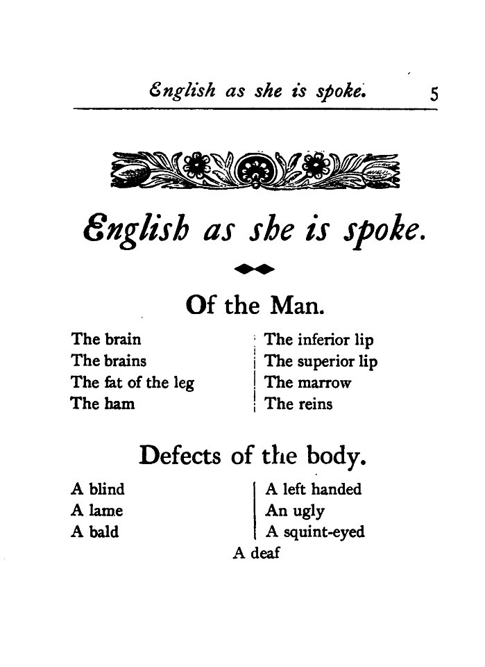 English As She Is Spoke Putnam p.5