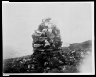 English cairn on P.E. Cary Island, July, 1881 - G.W. Rice photo. LCCN2009634177