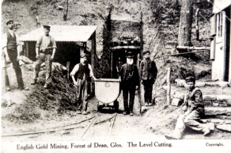 English Gold Mining, Forest of Dean, Glos. The Level Cutting
