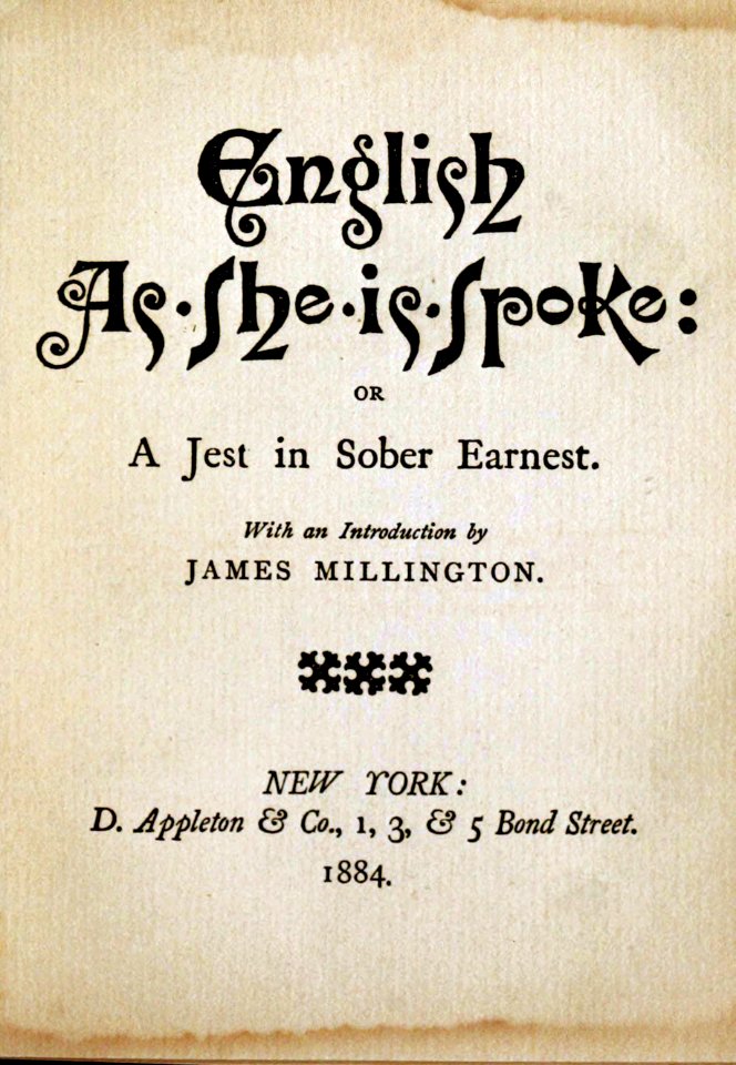 Englisk As She Is Spoke 1884