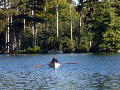 Blue canoes sail photo