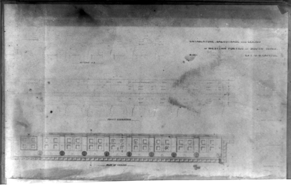 Entablature, Balustrade, and ceiling of western portico of south wing LCCN2002717716