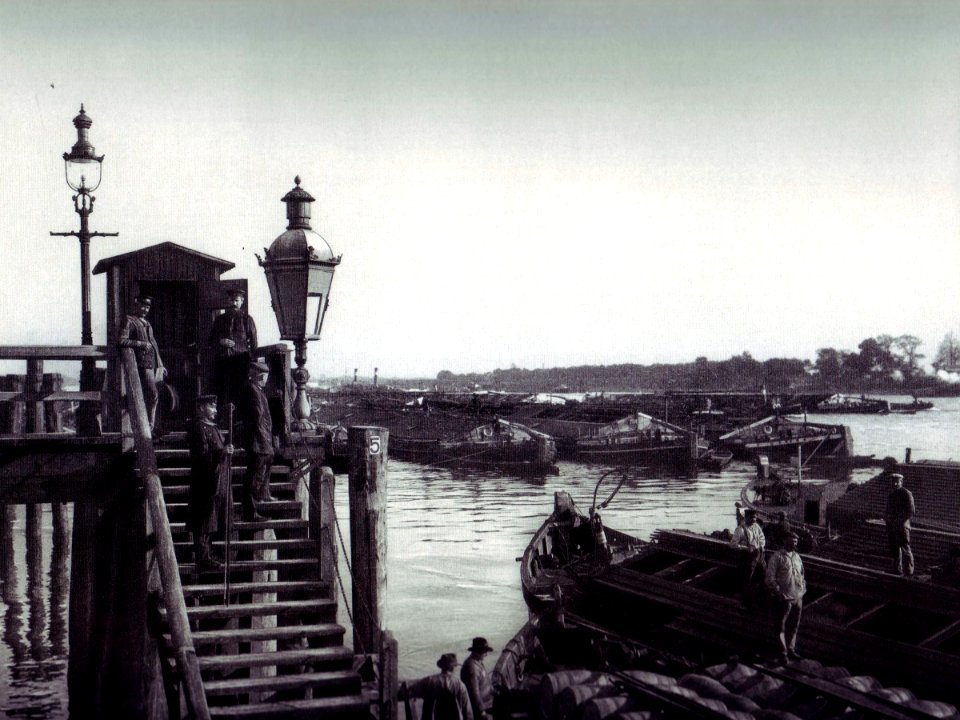 Entenwärder Zollhafen Wachhaus Hamburg um 1900