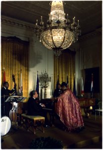 Entertainment following a dinner honoring the Governors-President plays piano - NARA - 194572