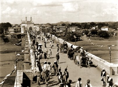 Entrance bridge to Hyderabad, India photo